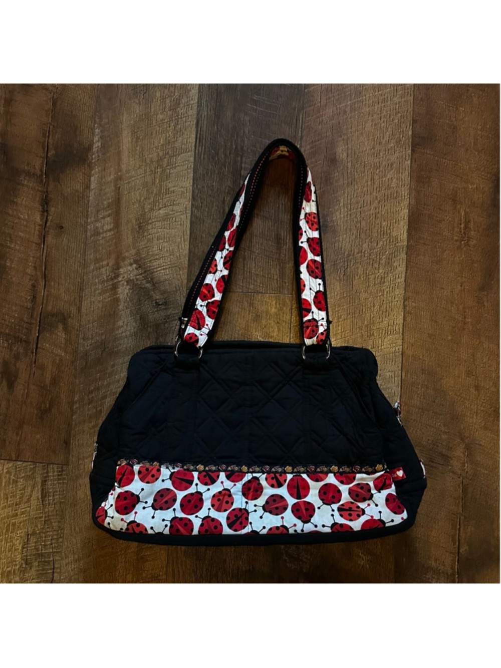 Women's Jai Originals Shoulder Bag Black Red Ladybug Print Summer